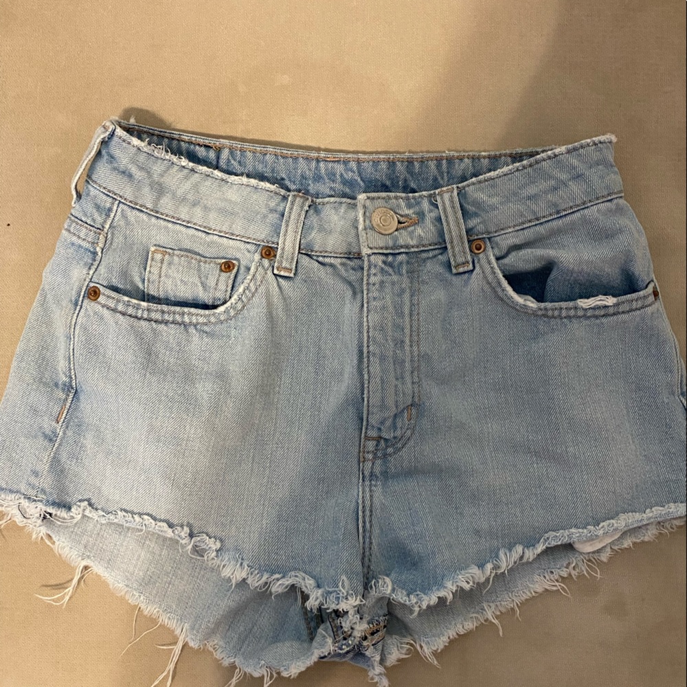 light wash shorts